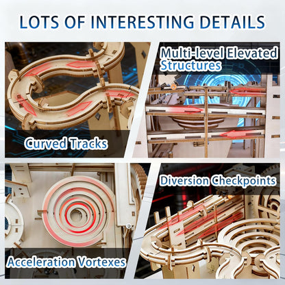3D Wooden Puzzles for Adults - Space Station Mechanical Model Kit with Lights & Music, 511PCS Adult Wooden Puzzles, DIY Building Toy for Teen & Adults, Miniature House Kit for Birthday Father's Day