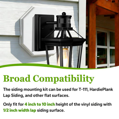 Mounting Block for Vinyl Siding, White Octagon Mounting Block for 1/2 inch Width Lap and 4 inch to 10 inch Height Siding (2 PCS)