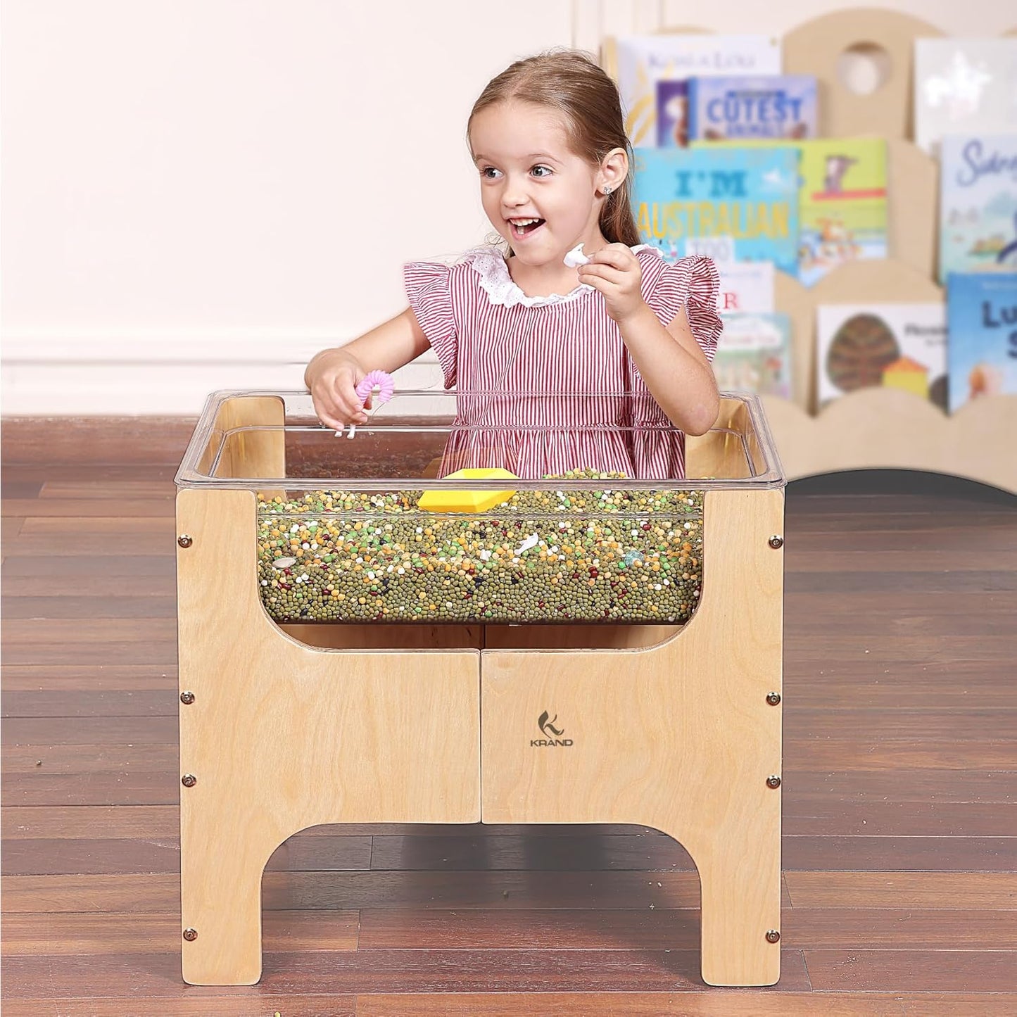 See-Through Small Water & Sand Sensory Table for Kids w/Transparent Tub for Tactile Play & Learning – Perfect for Home, Classroom & Daycare