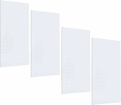 Triton Products Heavy Duty Poly Pegboards - Set of 2 DuraBoard Wall Panels, Each 22" x 18" x 1/4" with 1/4" Holes for Home, Office, Garage, Storage and Organization (White)