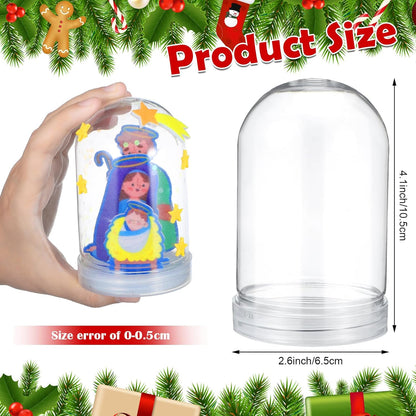 Shappy 12 Sets Christmas Nativity Snow Globe Craft Kits DIY Make Your Own Plastic Glitter Snow Globe Kit for Xmas Gifts Religious Sunday School Home Activities