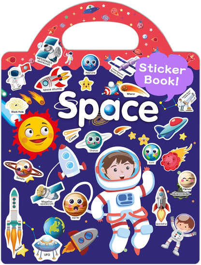 Benresive Reusable Sticker Books for Toddlers, Fun Travel Stickers for Kids, Toddler Sticker Book, Crafts Activities for Toddlers, 3 and Up Birthady Gifts - Vehicle