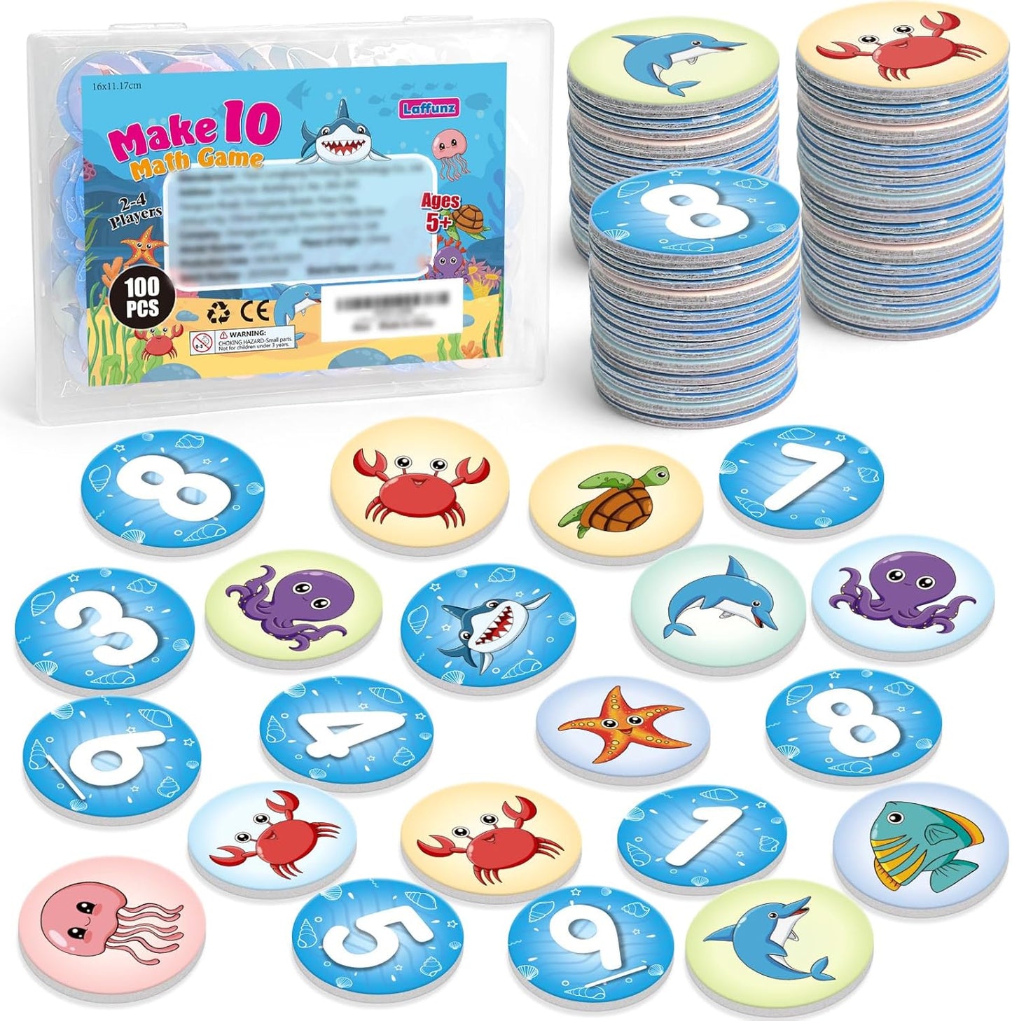 Math Games for Kids,100 Flash Cards Addition and Subtraction Games,Math Facts Manipulatives Counting Educational Toy Learning Activities, Kindergarten 1st 2nd Grade Classroom Must Have