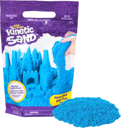 Kinetic Sand, 2lbs Blue Play Sand, Moldable Sensory Toys for Kids, Resealable Bag (Packaging May Vary), for Ages 3 and up