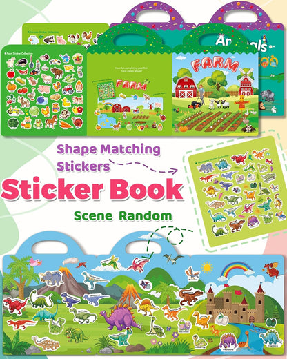 Halloween Sticker Books for Kids, Reusable Sticker Books for Toddlers, Halloween Travel Toys Acticities Crafts Birthday Gifts for Boys Girls Kids