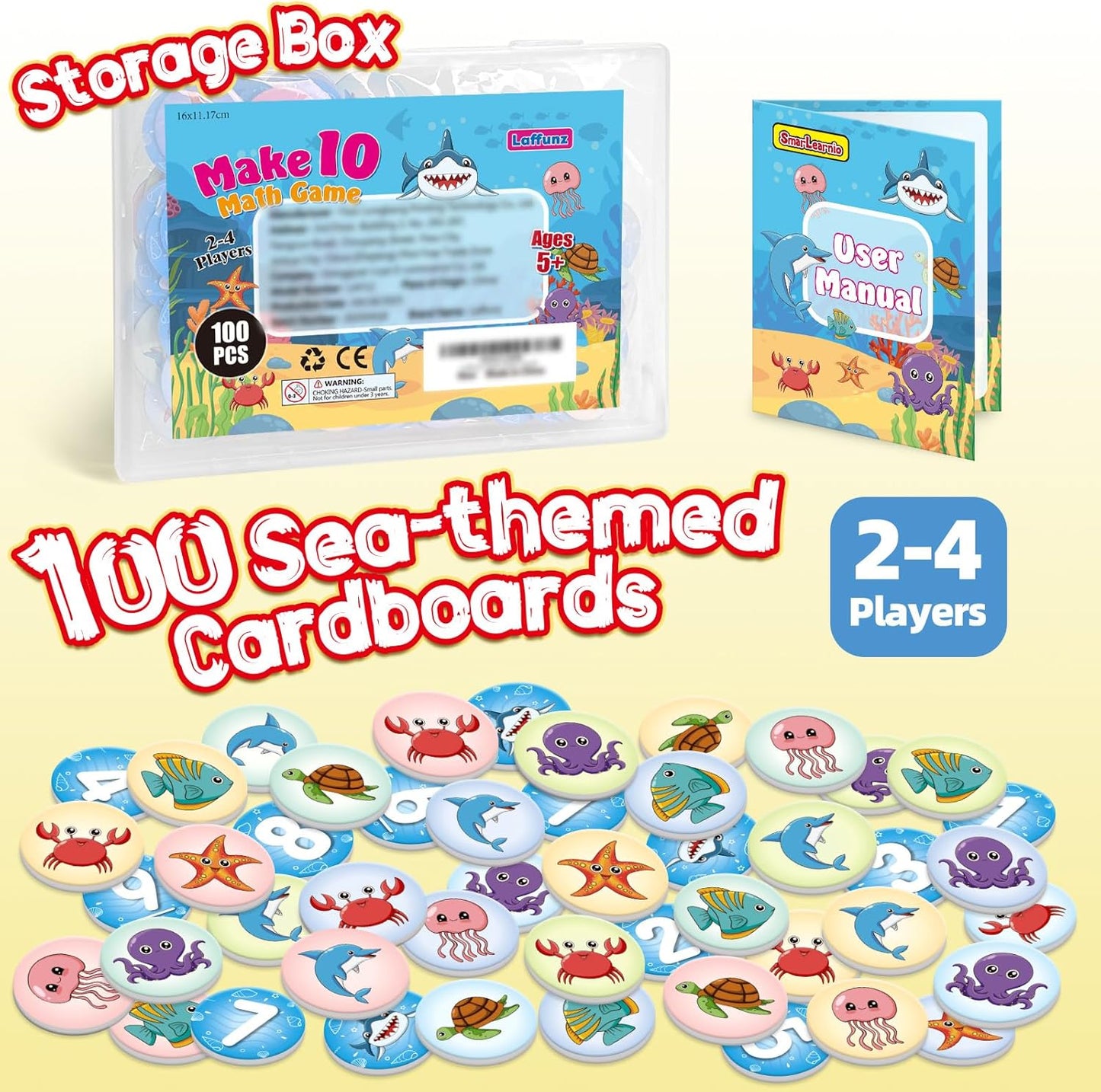 Math Games for Kids,100 Flash Cards Addition and Subtraction Games,Math Facts Manipulatives Counting Educational Toy Learning Activities, Kindergarten 1st 2nd Grade Classroom Must Have