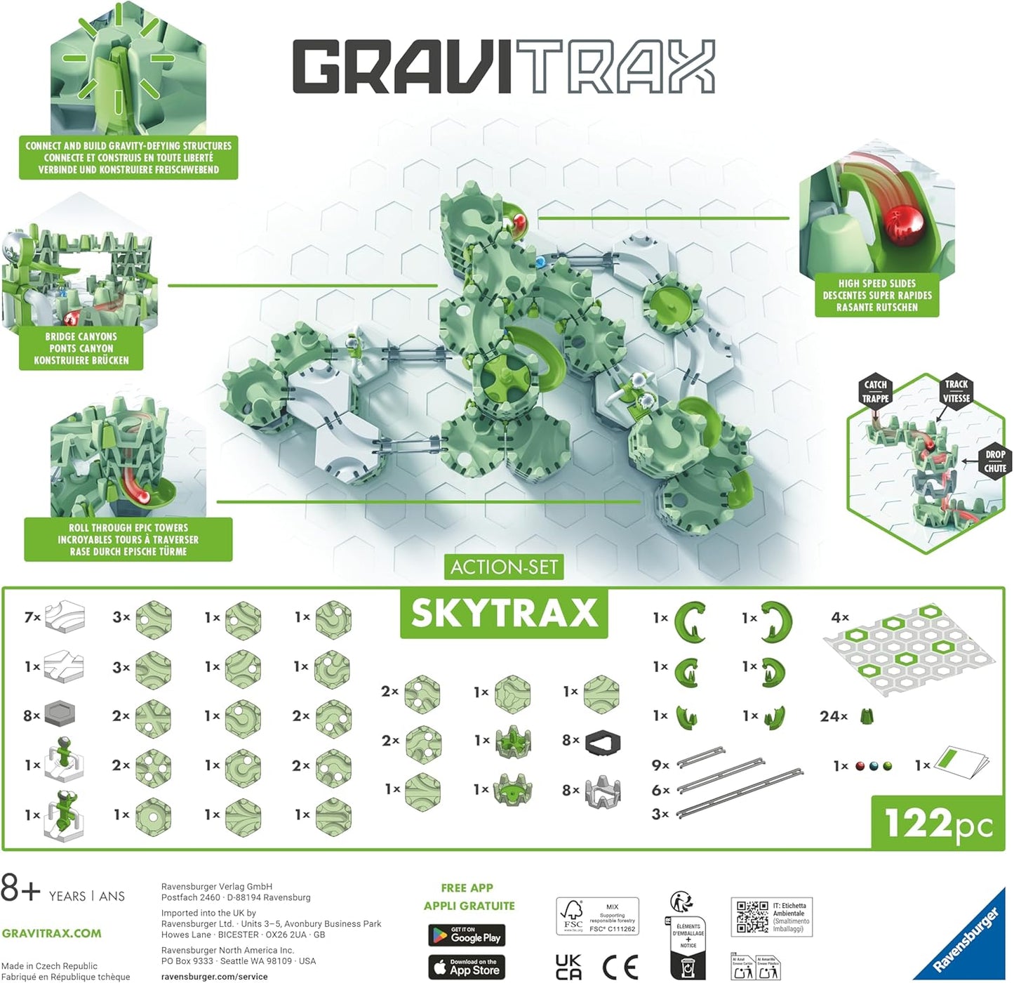 Ravensburger GraviTrax Action Set Skytrax | Innovative Marble Run System and Features | Marble Run and Construction Toy for Ages 8+, Compatible with All GraviTrax Products