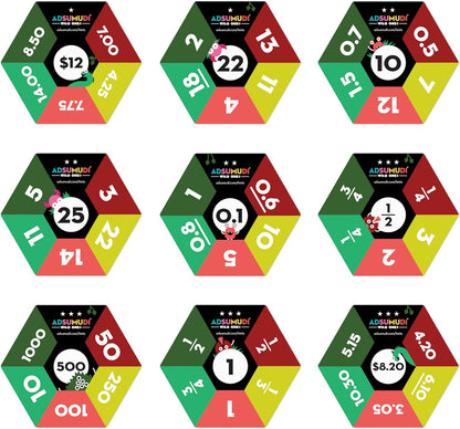 Evermade Adsumudi Math Game - Wild Ones - The Wildly Fun Game for Kids to Tame Fractions, Decimals, Money, Big Numbers and Mental Math - Great for Ages 9 and Up