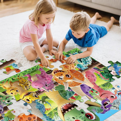 Jumbo Floor Puzzle for Kids,48 Pieces Farm Animals Puzzles for Toddlers 3-5,Large Barn Jigsaw Puzzles,Preschool Educational Animal Toys,Easter Gift for Boys & Girls Ages 4-8