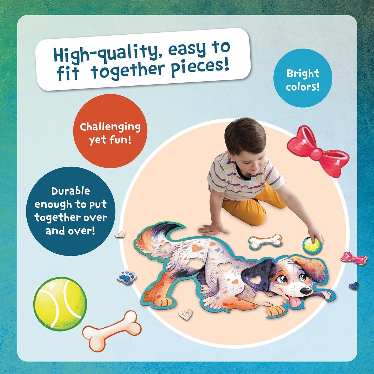 Peaceable Kingdom Giant Floor Puzzles with Uniquely Fun Shaped Pieces for Kids Ages 3+ Gifts for Boys and Girls - Racecar