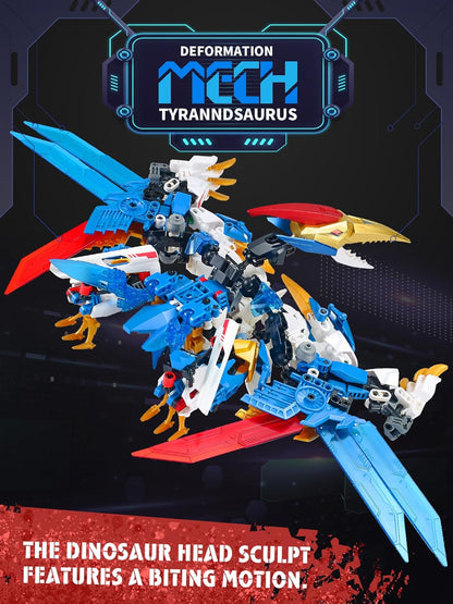 TIALLOW Pterodactyl Robot 2 in 1 Building Toy Sets, Dinosaurs Mech Transforming Building Block Model, Mecha Action Figures Pterosaur Building Kits, for Boys, Adult Age 8-12 (Pterodactyl)