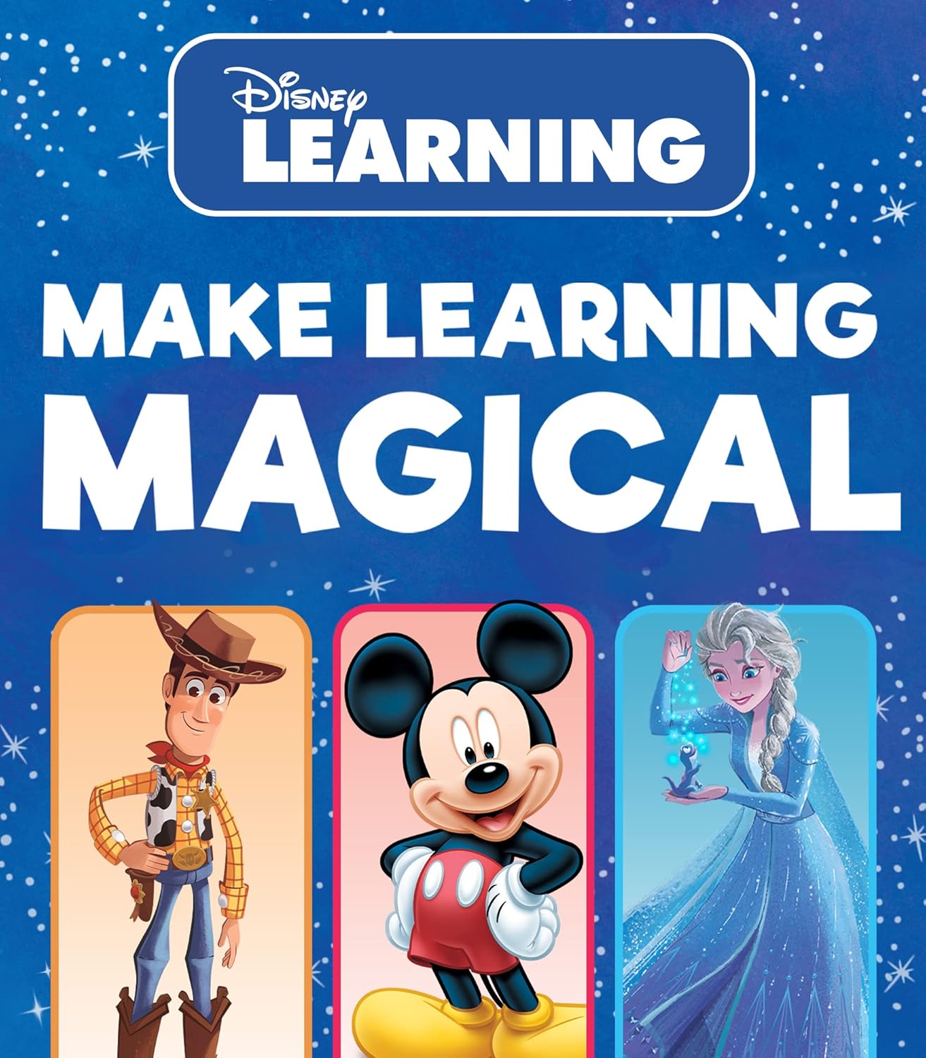 Disney Learning Let's Get learning! Kindergarten Activity Book, Wipe Clean Workbook With Math, Letters, Handwriting, Addition & Subtraction Activities, Reusable Sticker Book for Kindergarteners