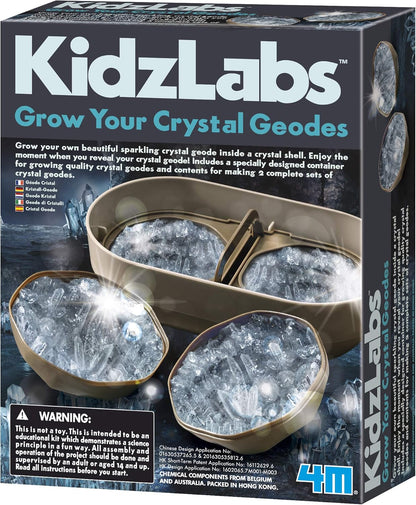 4M Glow Crystal Growing Kit - Grow a DIY Crystal Experiment Specimen, A Great Educational STEM Toys Crystal Making Gift for Kids & Teens, Boys & Girls