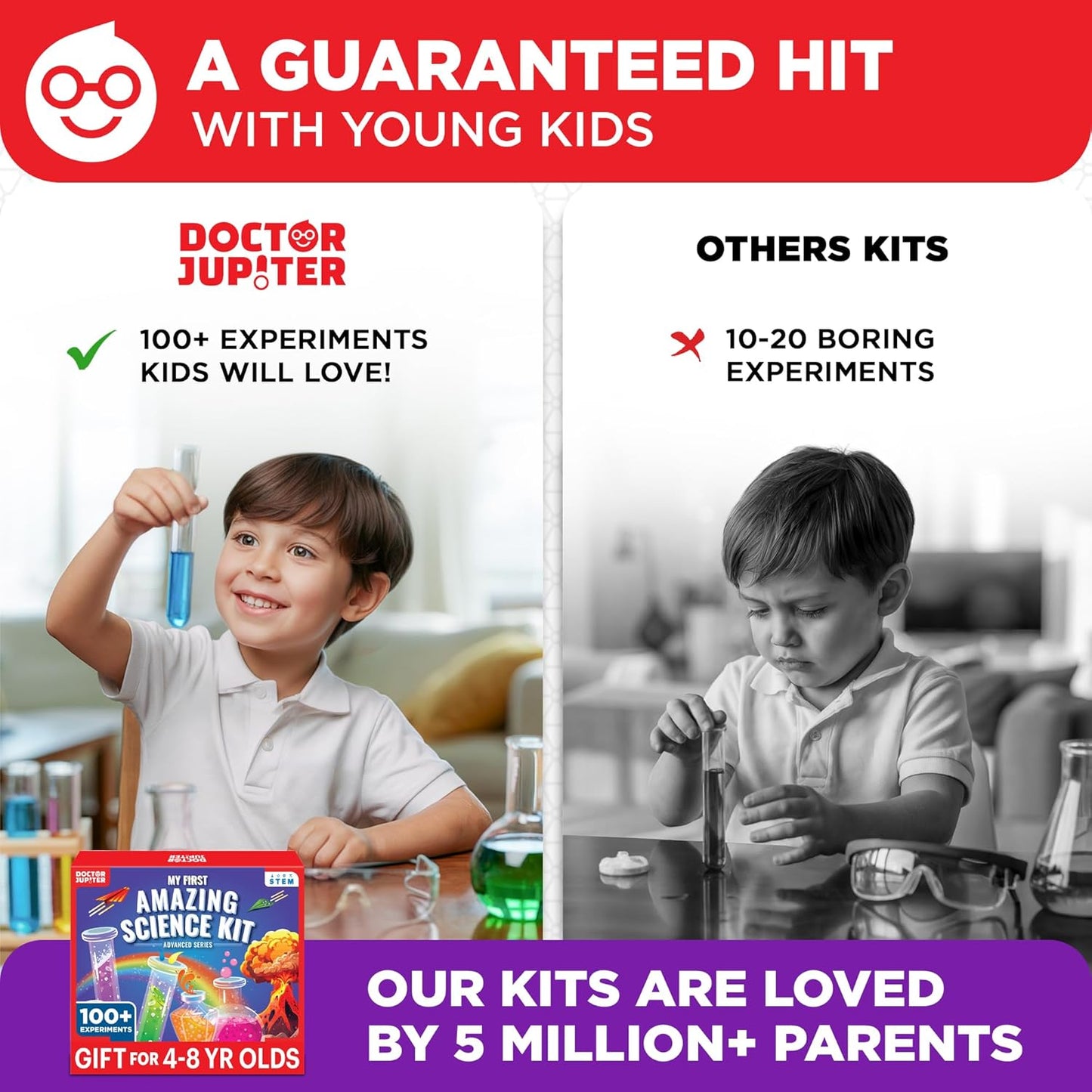 Doctor Jupiter My First Amazing Science Kit for Kids Ages 4-5-6-7-8 | STEM Toy with 100+ Experiments | Learning & Educational Projects