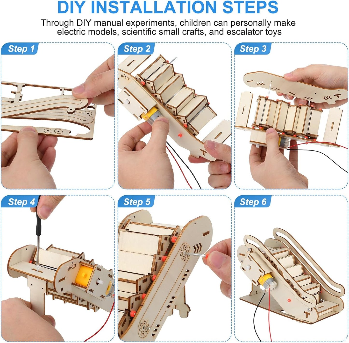 Toddmomy Miniature Mechanical Elevator Model Kit: Beige Puzzle Building Set for Elevator Enthusiasts(English Instruction Manual, Without Battery)