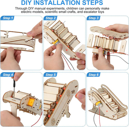 Toddmomy Miniature Mechanical Elevator Model Kit: Beige Puzzle Building Set for Elevator Enthusiasts(English Instruction Manual, Without Battery)