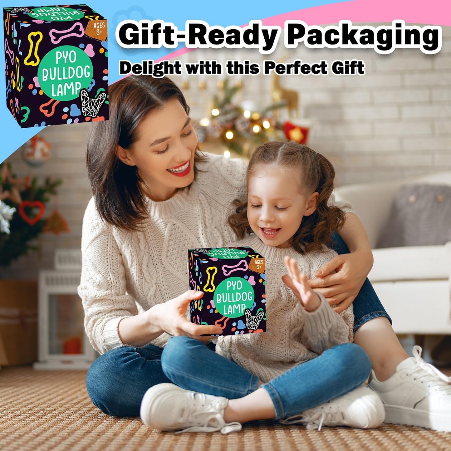 FUNZBO 4.3in Paint Your Own Dinosaur Lamp Kit - Arts and Crafts Supplies Painting for Kids Teens, DIY Night Light Dinosaur Toy for Boy Girl 3 4 5 6 7 8 9 10 11 12 Birthday Gift