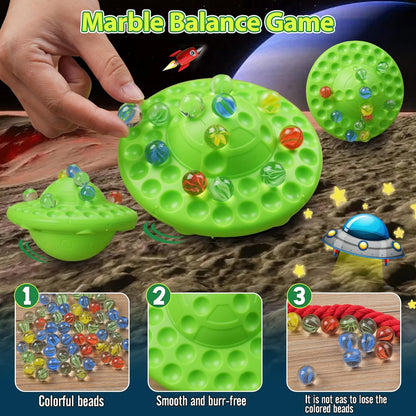 Marble Game & Balance Game for Kids - 60 Premium Glass Marbles, Strategy Fun Toy for 1-4 Players, Ready to Play Out of The Box 8 Years Old