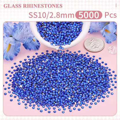 5000PCS SS6/2mm Glass Crystal Rhinestones (Clear), Bedazzling Flatback Rhinestones for Crafting DIY Crafts Nail Art Makeup Decoration, Gems Diamond Charms for Tumbler Shoes Clothing Mug