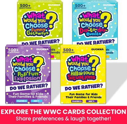 QUOKKA Board Games for Kids 8-12 – Family Games for Kids and Adults – What Would You Choose – 500+ Questions – Original Edition – Fun Card Game for Family Night
