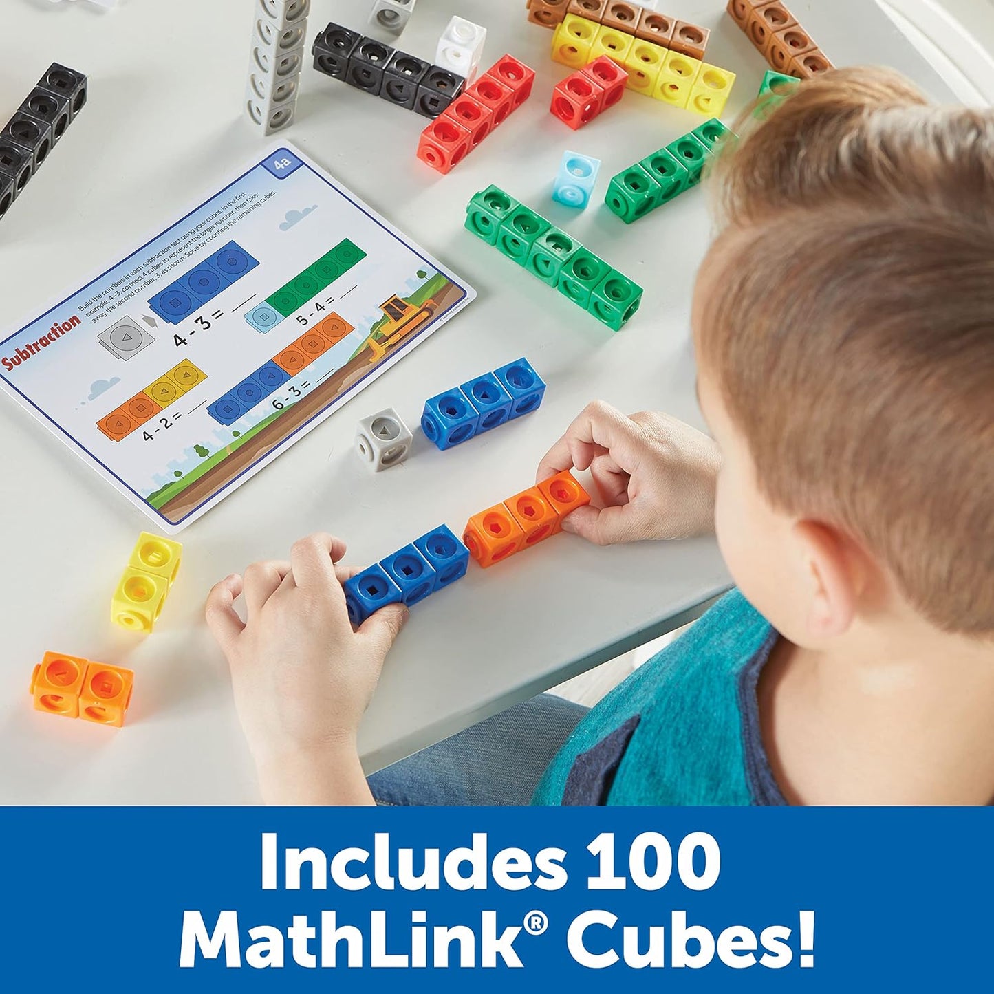 Learning Resources MathLink Cubes Kindergarten Math Activity Set Sea Adventures! - 115 Pieces, Age 5+, STEM Teaching Toys, Kindergartner Games