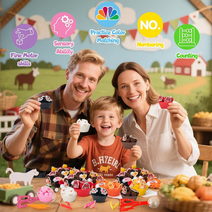 EZdhuawuse Summer Sensory Bin Fillers - 268P Fine Motor Toy Counting Sorting Set for Kid Birthday Easter Gift, Felt Phrases Heart Colorful Pom Poms Cup Clip for Preschool Education Activities