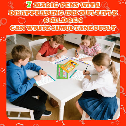 Magic Grooved Writing Practice for Kids Ages 3–5 - Reusable Grooved Writing Books for Kids 3–5 - Handwriting Practice for Kids 5–7 - Preschool Tracing Books & Learning Activities
