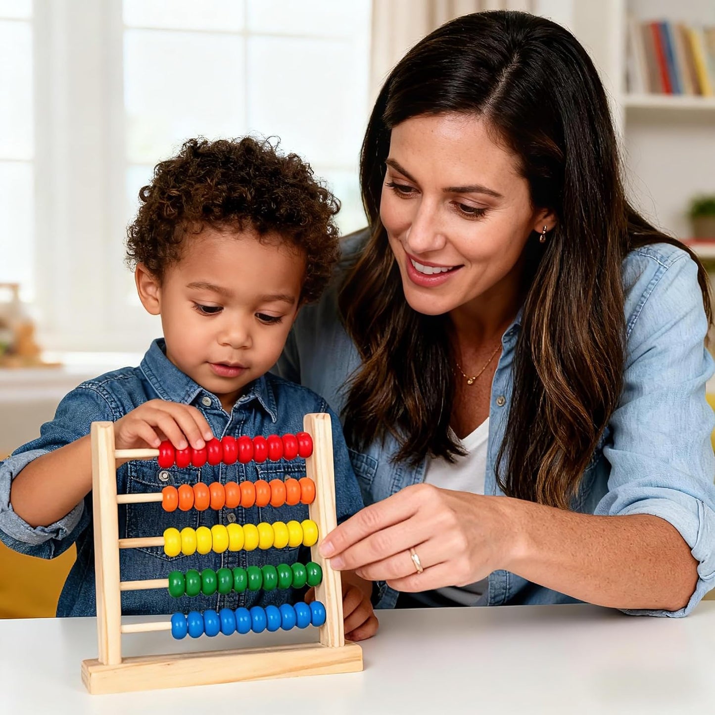 Miniature Counting Frame,5 Rows,Learning Mathematics Abacus