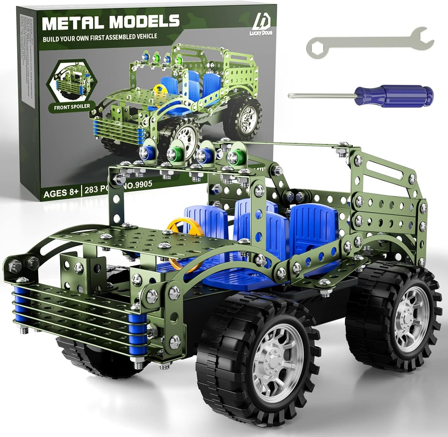 Lucky Doug STEM Building Projects Model Train Set Toys for Boys Kids 8 9 10 11 12 Years Old and Older - 340 PCS DIY Metal Building STEM Toys