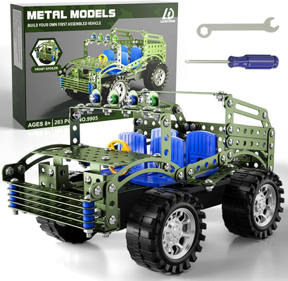 Lucky Doug STEM Building Projects Model Train Set Toys for Boys Kids 8 9 10 11 12 Years Old and Older - 340 PCS DIY Metal Building STEM Toys