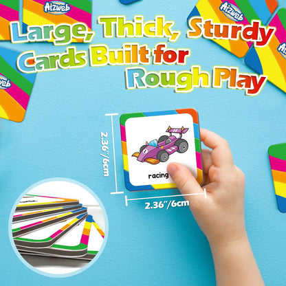 Aizweb CVC Word Match Game - 60 Pc Toddler Card Games for Kids Ages 3-6, Phonics Flash Cards for Preschool & Kindergarten Learning Activities, Educational Toys for Home School Supplies