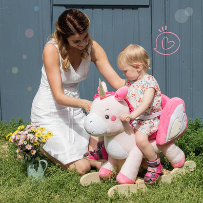 labebe - Baby Rocking Horse, Ride Unicorn, Kid Ride On Toy for 6 Month-3 Year Old, Infant (Boy Girl) Plush Animal Rocker, Toddler/Child Stuffed Ride Toy (Pink) | Kid Ride On Toy, Infant, Plush Animal Rocker, Toddler/Child, Stuffed Ride Toy