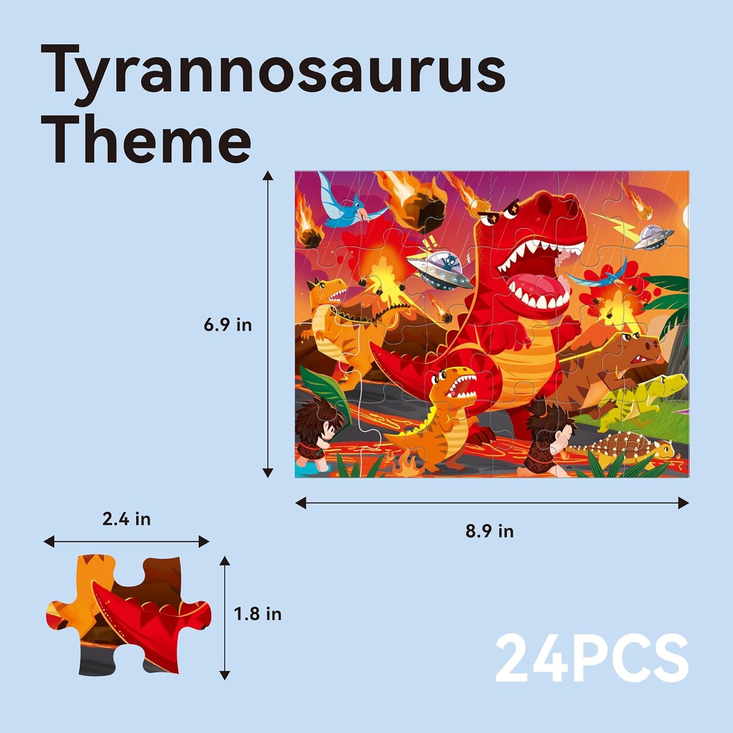 Dotimo 4-Pack Dinosaur Puzzles for Kids Ages 3-5, Progressive Learning Puzzles with Storage Box – 24/30/35/48 Piece Educational Games for Toddlers, Family Activities & Gifts
