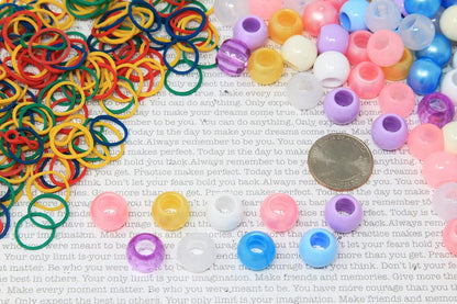 160PC 12x15 mm Premium Wholesale Pony Beads, Bracelet Cool Beads, Beads for Hair Braids, Beads for Kids Crafts, Plastic Beads, Hair Beads for Braids for Girls
