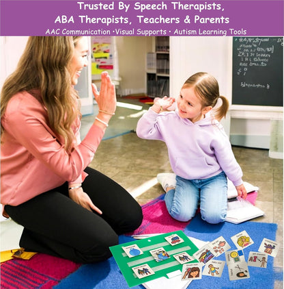 Smile4autism Large 2.5x10 ¼” Tools Perfect to Keep Your Loose Visual Picture Cards Organized. Autism, ABA, ADHD, Language & Apraxia Aspergers