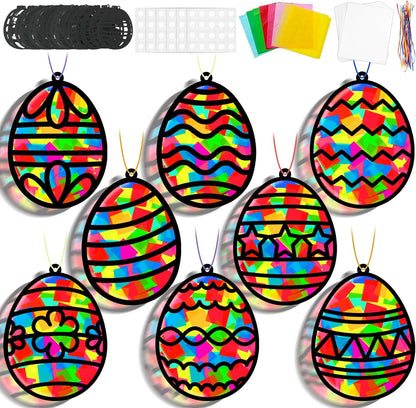 Lonfliness 32 Sets Solar System Suncatchers Crafts Kit DIY Outer Space Window Stained Glass Effect Paper Planet Home School Classroom Decoration Art Craft Creative Activity Project Gift Favor