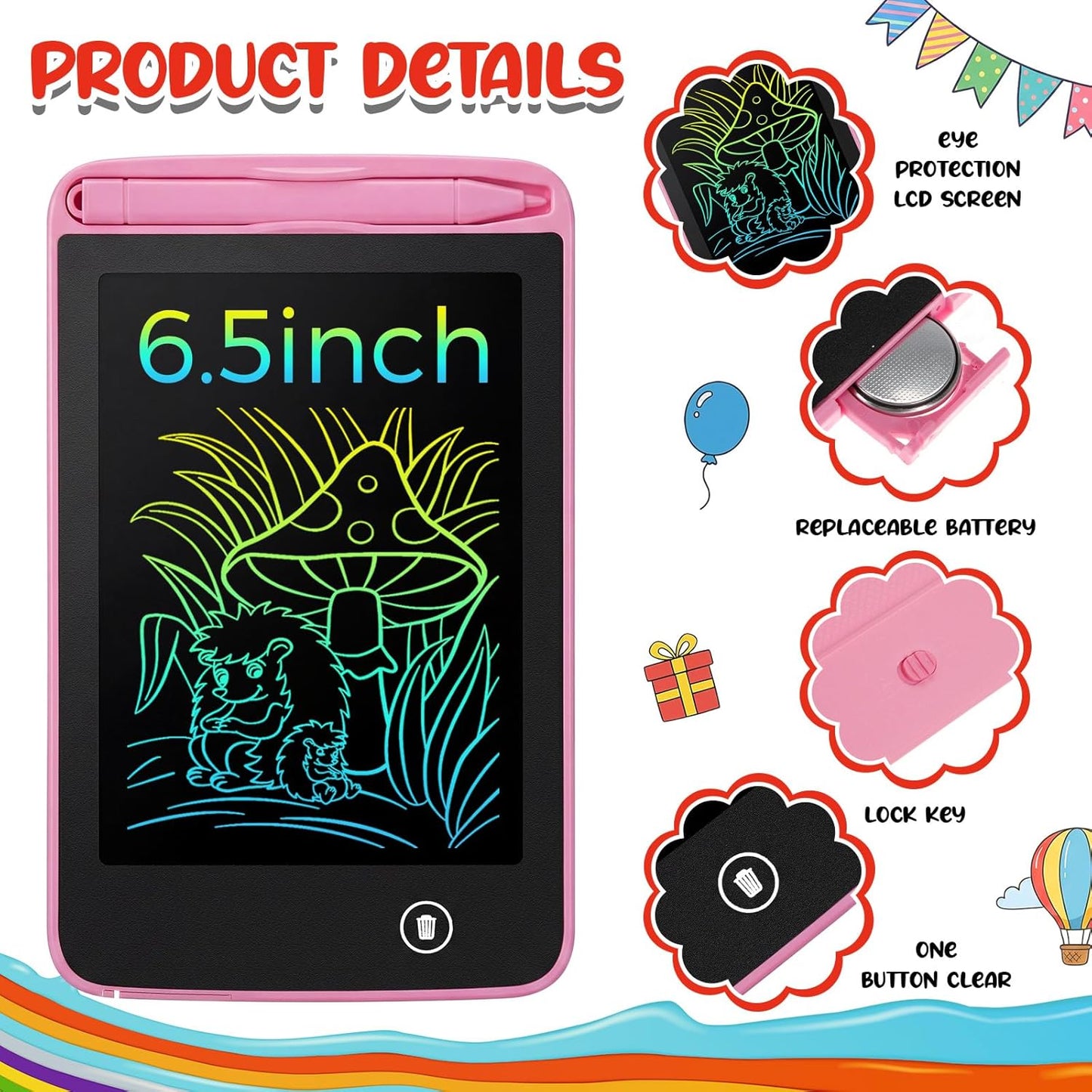 Tinlade 12 Pack LCD Writing Tablets for Kids Party Favors Games, 8.5 Inch Educational Learning Bulk Toys Gifts Erasable Doodle Boards Portable Electronic Drawing Pads for Toddlers 4-8 School Birthday