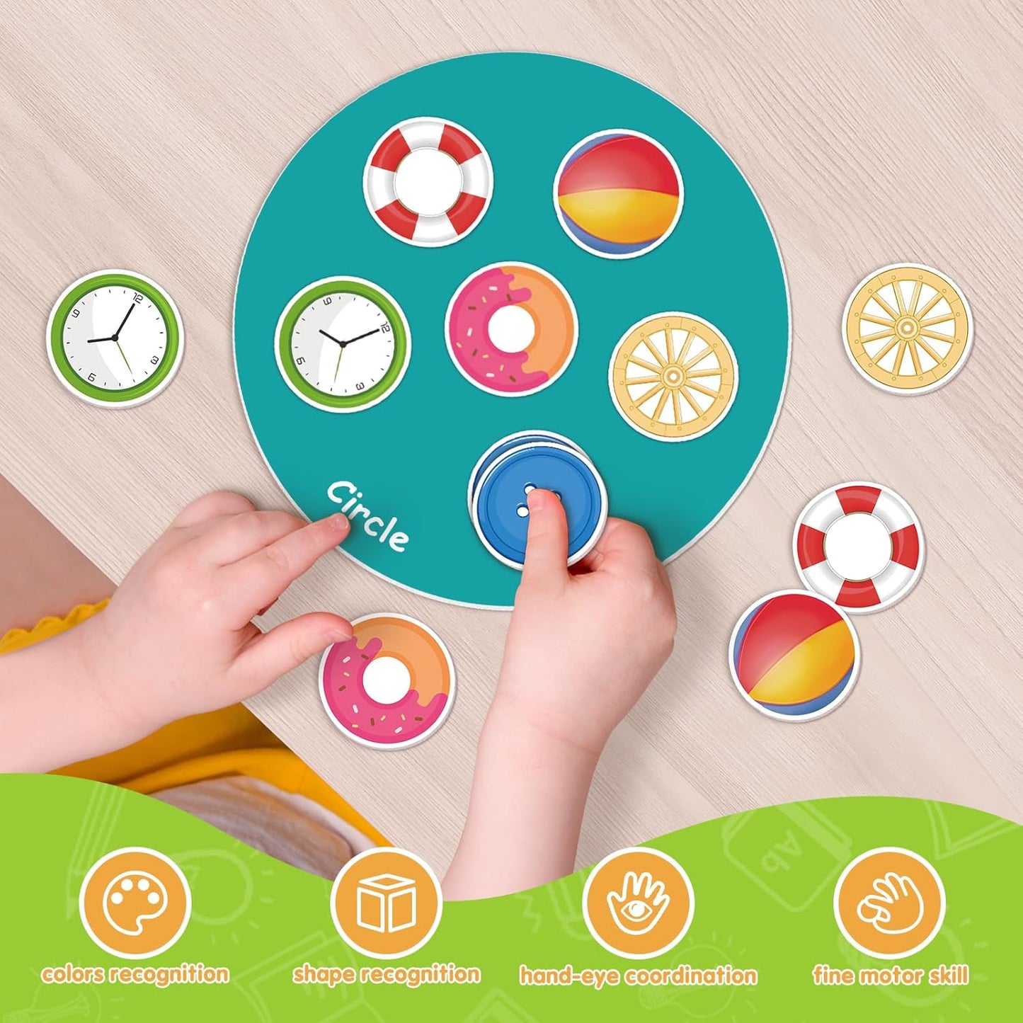 EAMAY Magnetic Color Sorting Set for Kids, Fridge Magnets for Toddlers 1-3, Preschool Circle Time Learning Center Activities, Matching Games Use on The Whiteboard
