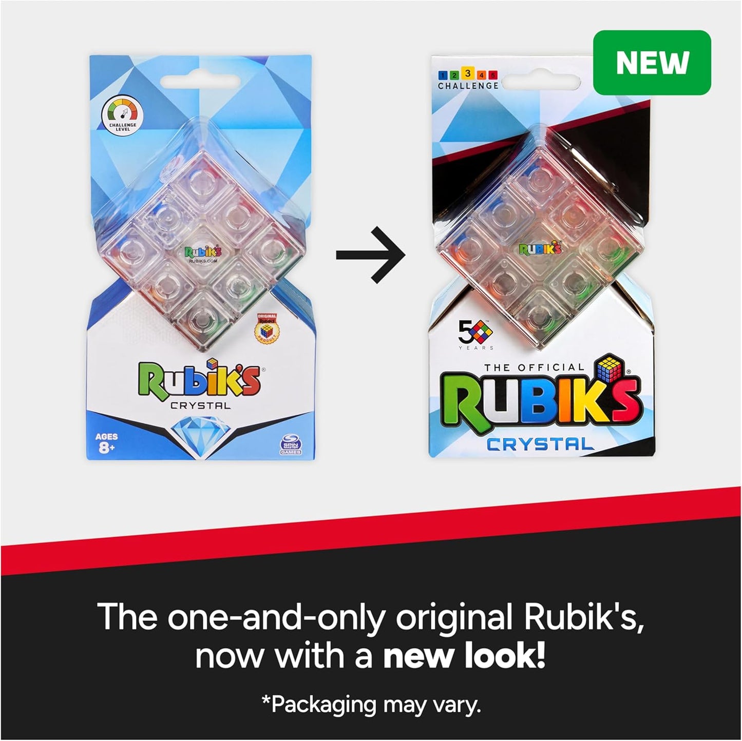 Rubik’s Cube, Special Retro 50th Anniversary Edition, Original 3x3 Cube Collectible & Desk Décor, Problem-Solving Brain Teaser, Fidget Toy, Sensory Puzzle for Adults, Teens, Kids, for Ages 8 & Up