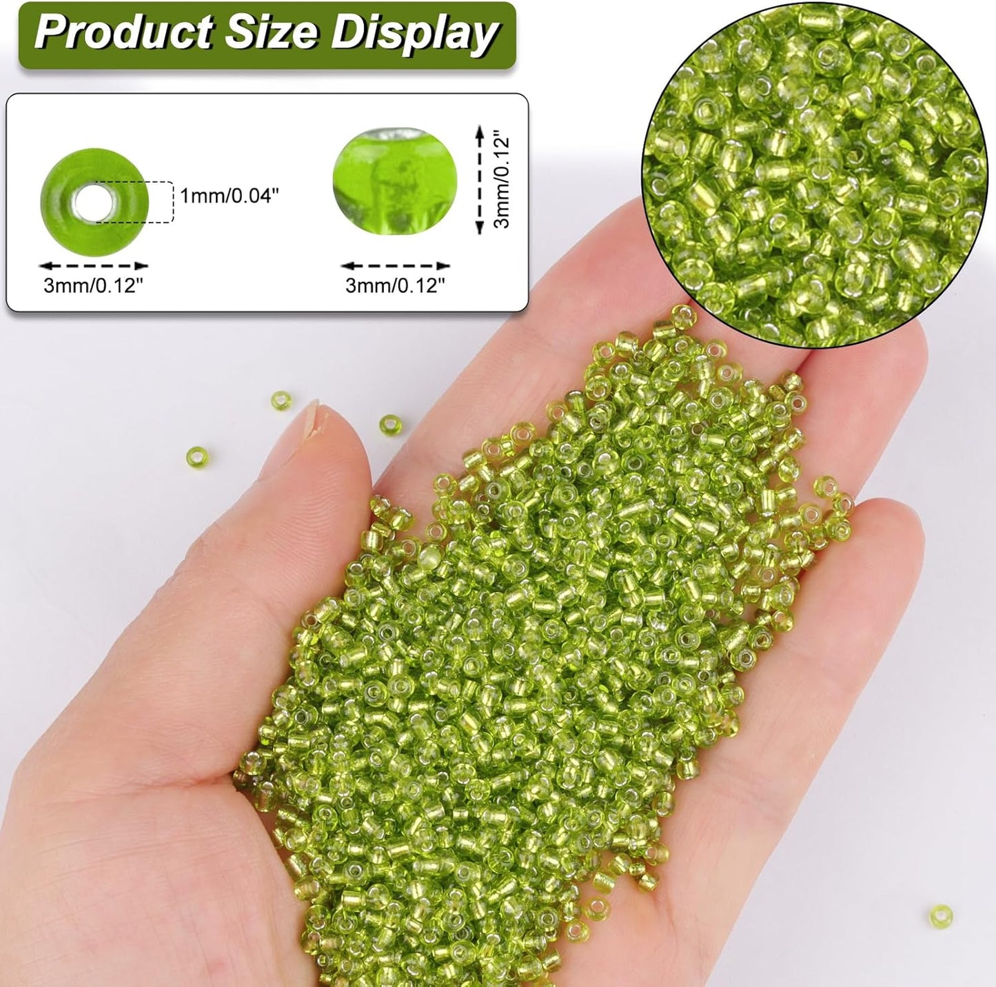 10100 Pcs Size 11/0 Glass Seed Beads, 2 mm Dark Green Small Mini Spacer Loose Pony Beads for Jewelry Making and DIY Crafts - Colors A