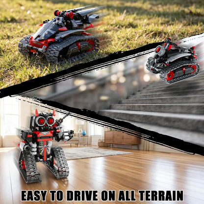 STEM Robot Building Kit, 3 in1 Remote & App-Controlled Robotic Toys, Robot Building Blocks Set with LED Eyes & Sound, Christmas Birthday Gifts for Boys Girls Age 6 7 8 9 10 11 12+ Year Old (433 Pcs)