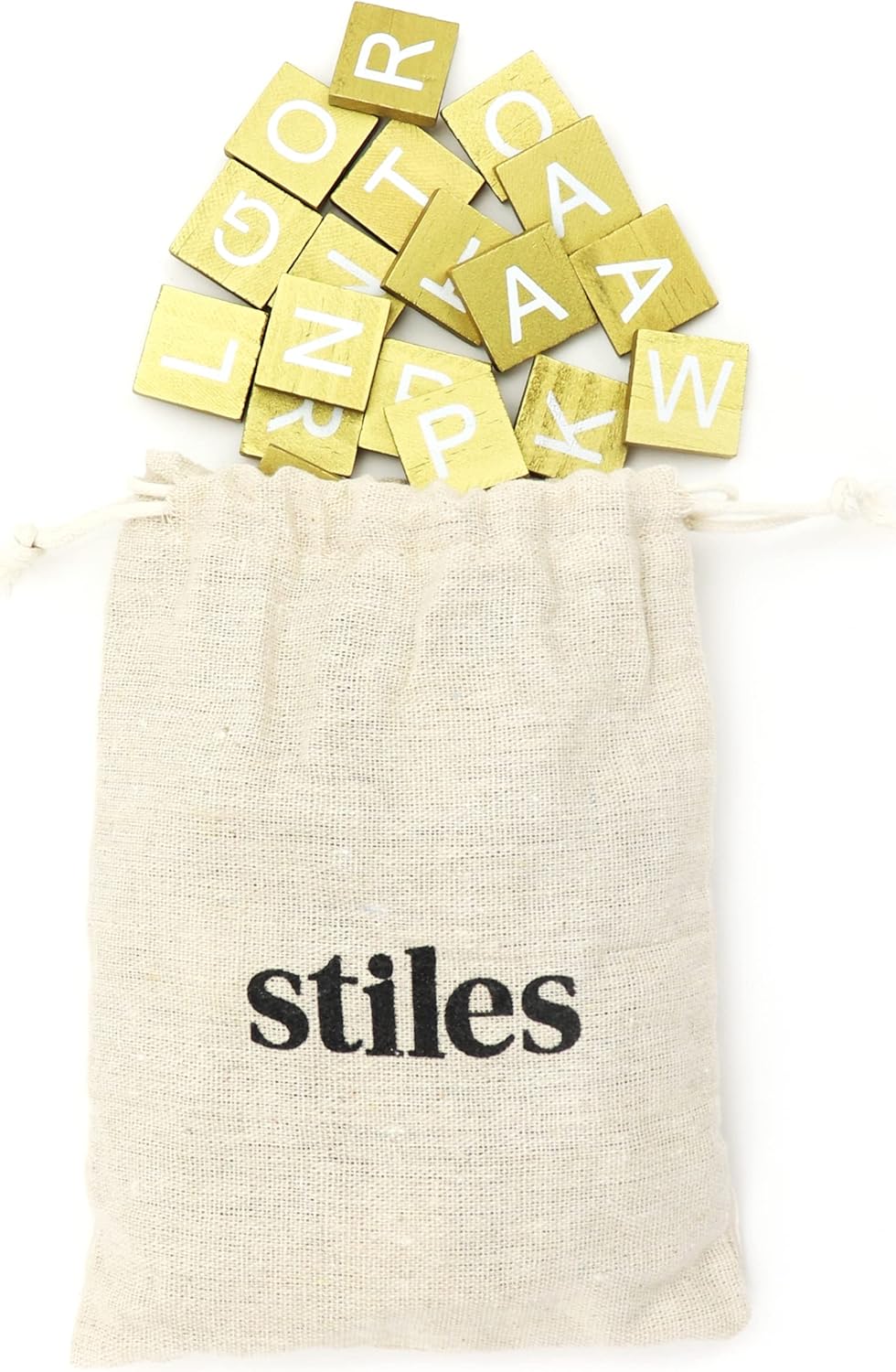 Stiles 100 Piece Wooden Magnetic Letter Tiles - Grey