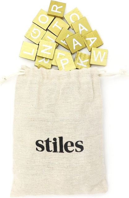 Stiles 100 Piece Wooden Magnetic Letter Tiles - Grey