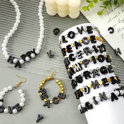 Augshy 400Pcs Large Letter Beads, Macaroon Hollow Letter Beads Plastic A-Z Mixed Alphabet Shape Bead for Jewelry Making Bracelets Necklaces Key Chains Shoelaces Crafts Party Decor(9 x 12 mm)