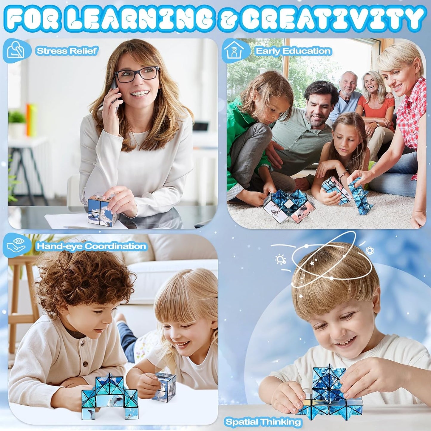 Star Cube Magic Cube Set, 2 in 1 Yoshimoto Cube for Kids and Adults, Toy for Boys and Girls Ages 8-12