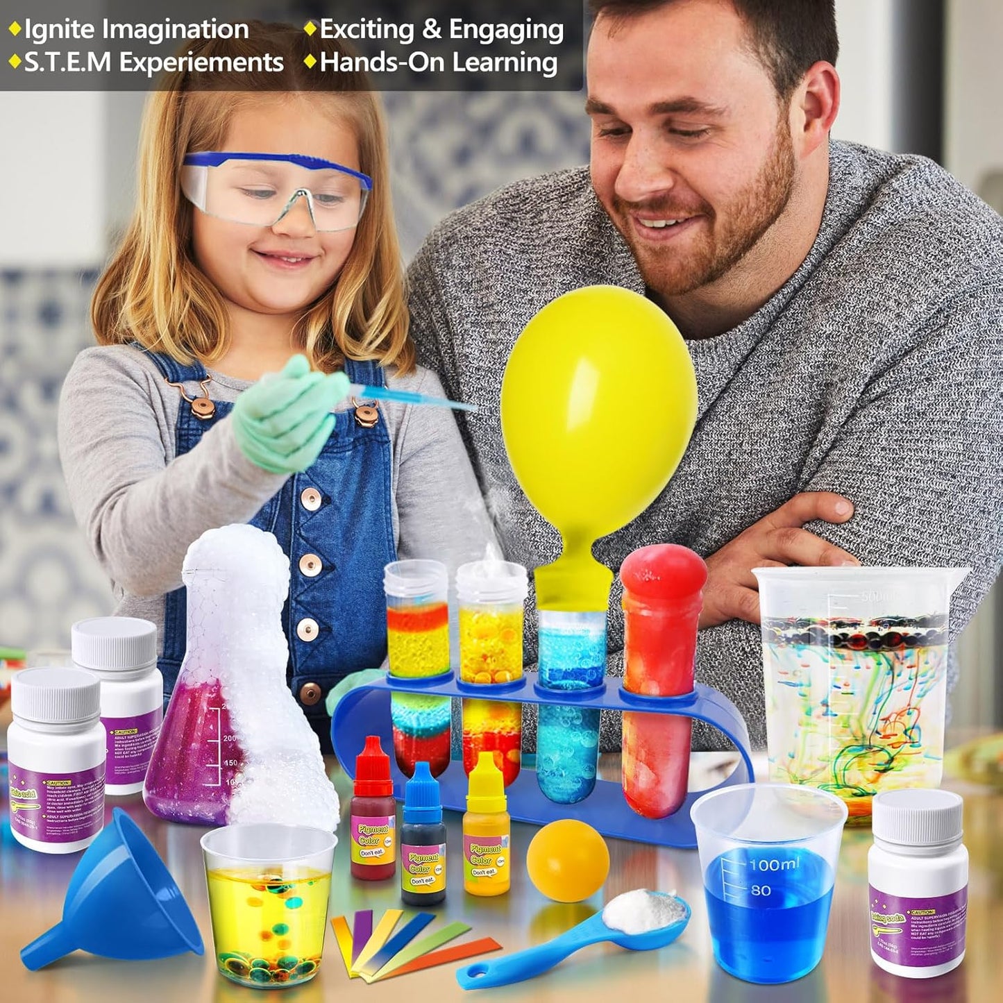 UNGLINGA 150 Experiments Science Kits for Kids, S.T.E.M Educational Project Toys for Boys Girls Birthday Gifts Ideas, Volcano, Chemistry Lab Tools Scientist Set