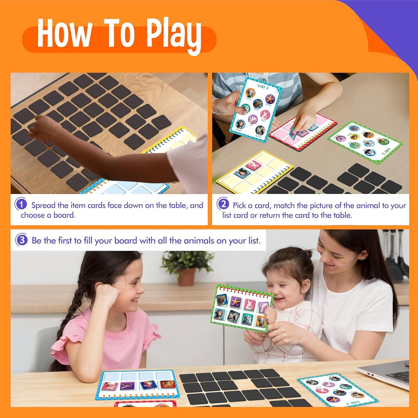 Magnetic Shopping List Game, Funny Spanish Groceries Matching Memory Game, Race to Collect Your Items Educational Toy for Boys & Girls at Home