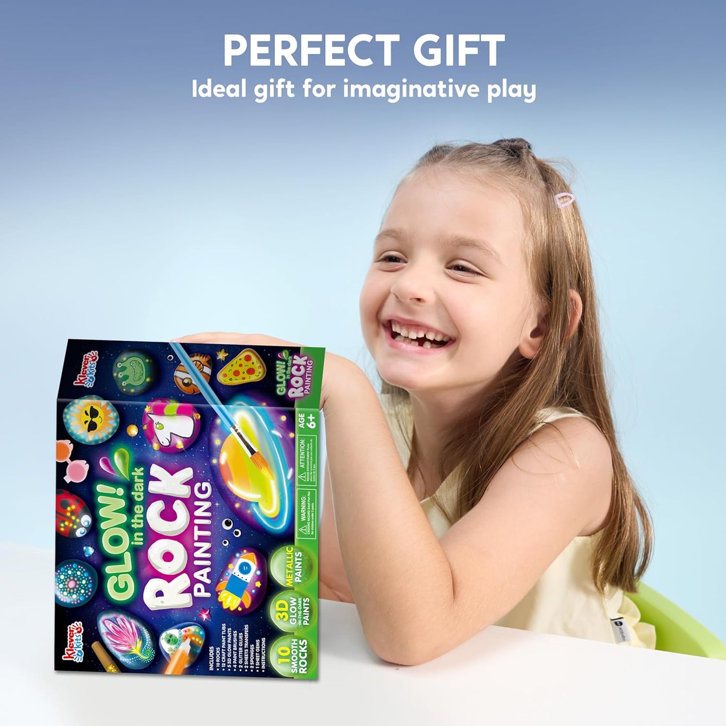 Rock Painting Kit for Kids, Arts and Crafts for Girls & Boys Ages 6-12, DIY Supplies for Painting Rocks, Easter Craft Kits Art Set, Toddler Birthday Christmas Presents, Family Indoor Activity
