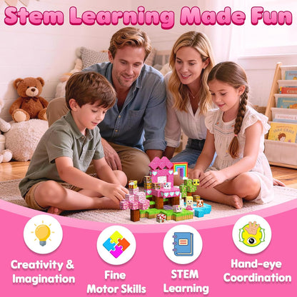 Magnetic Blocks, 150PCS Magnetic Building Blocks, Stacking Magnets for Kids, Sensory Toy for STEM Constructions Magnet Blocks for Girls Age 3+, Christmas Birthday Gifts (Snow Castle)