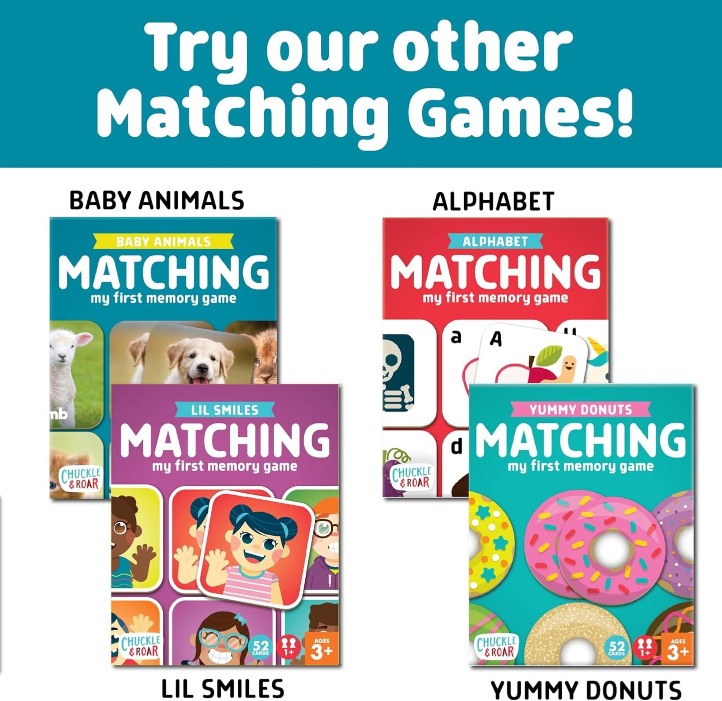 Chuckle & Roar Travel Matching Puzzle & Game Set – 40 Activities on 20 Cards, Grow-with-Me Game Modes, 1–2 Players, Preschool Learning Game, Ages 3+